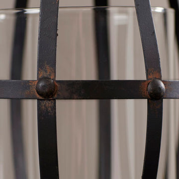 Kige Brown Glass/Iron Wall Sconce Candle Holder